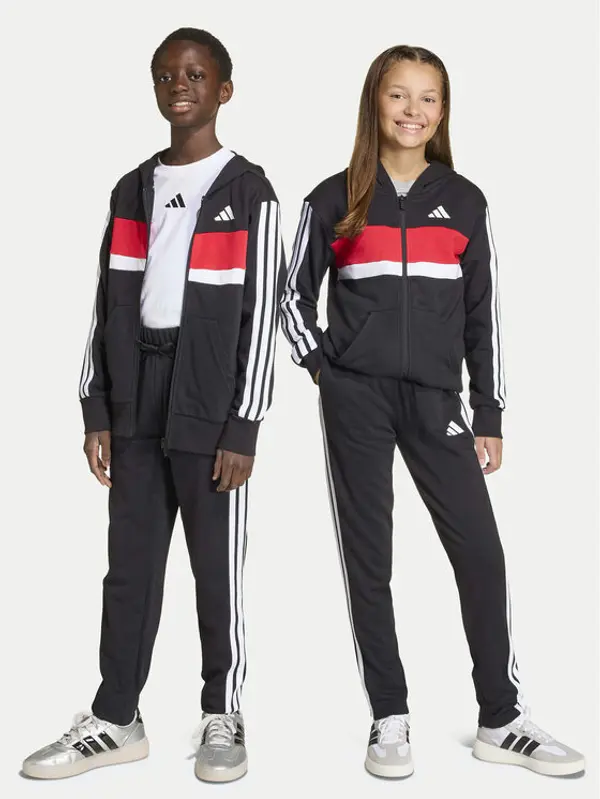 Adidas adidas Trenerka Seasonal Essentials Tiberio 3 Stripes French Terry KC6415 Crna Regular Fit