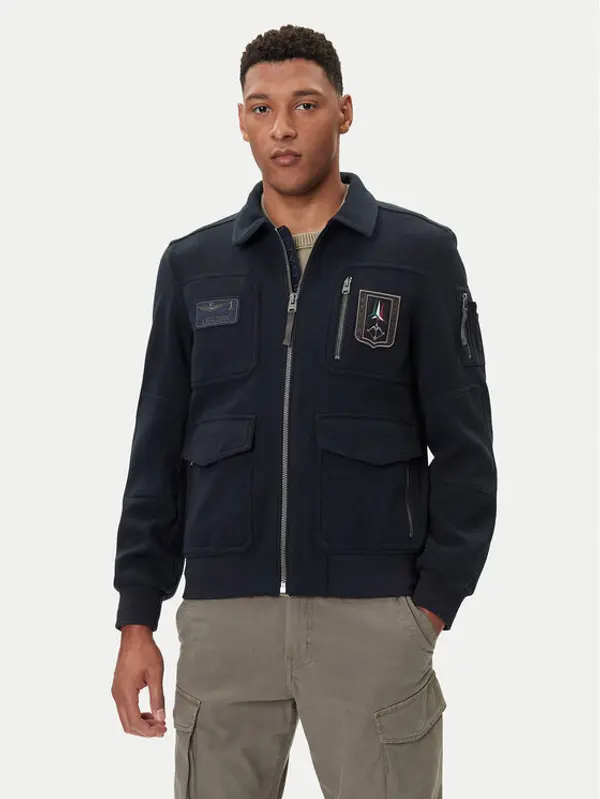 aeronautica militare Aeronautica Militare Bomber 252AM1380UL00902 Tamnoplava Regular Fit