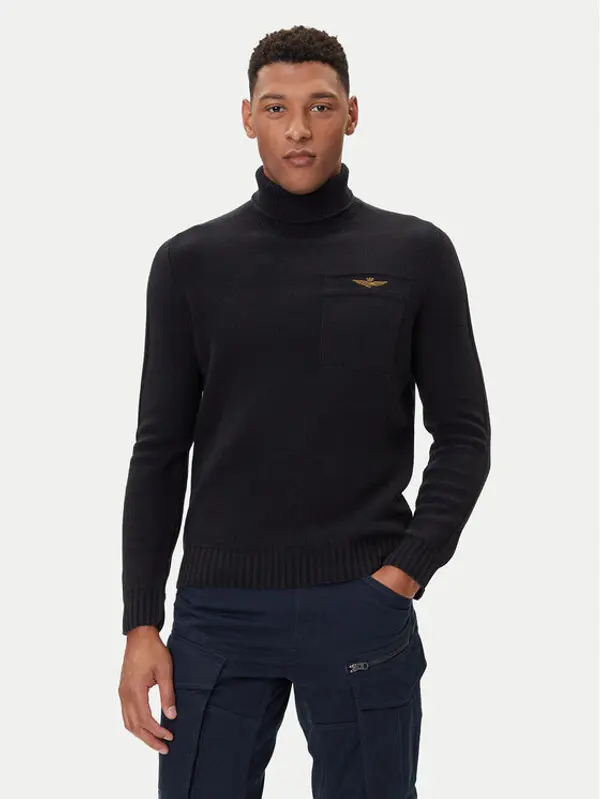 aeronautica militare Aeronautica Militare Dolčevita 252MA1587UL00904 Crna Regular Fit