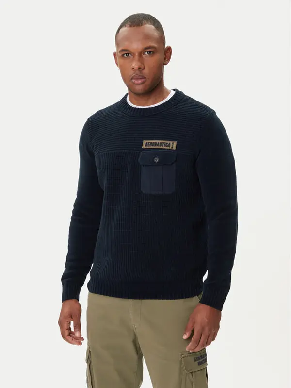 aeronautica militare Aeronautica Militare Džemper 252MA1573UL00539 Tamnoplava Regular Fit