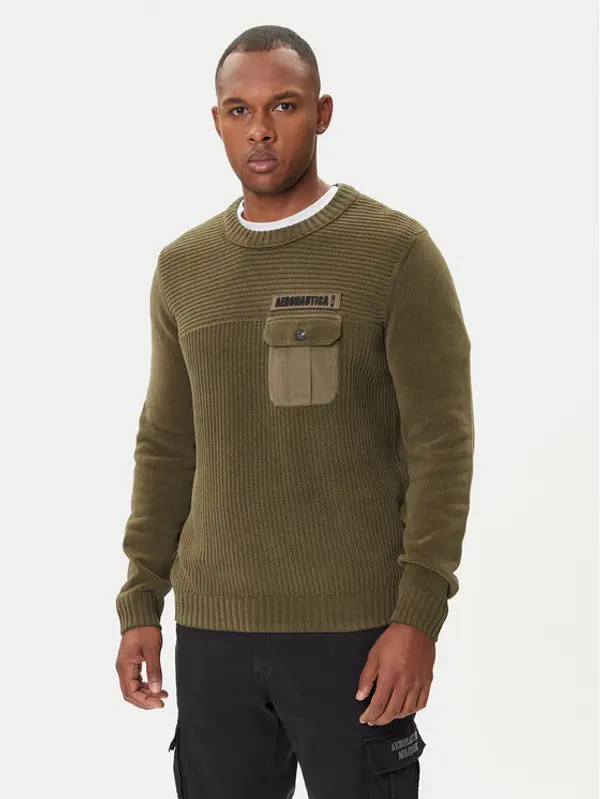 aeronautica militare Aeronautica Militare Džemper 252MA1573UL00539 Zelena Regular Fit