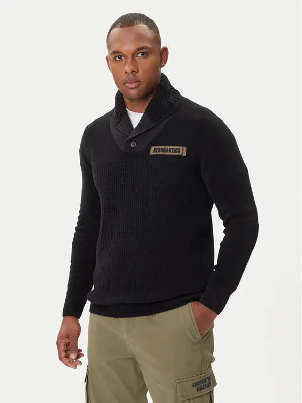 aeronautica militare Aeronautica Militare Džemper 252MA1574UL00539 Crna Regular Fit