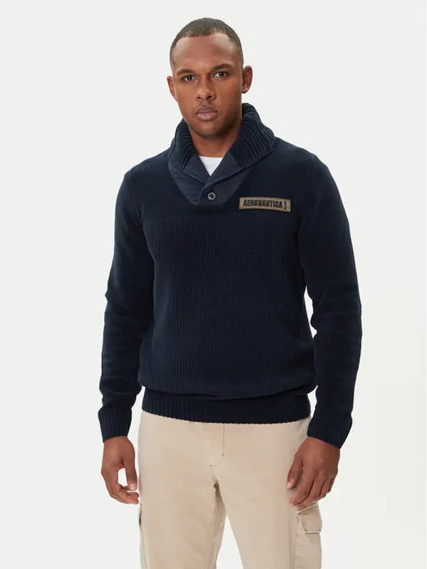 aeronautica militare Aeronautica Militare Džemper 252MA1574UL00539 Tamnoplava Regular Fit