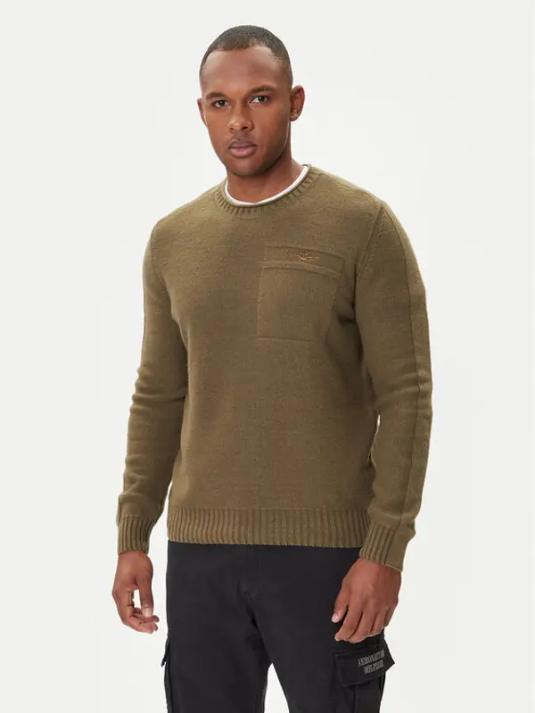 aeronautica militare Aeronautica Militare Džemper 252MA1586UL00904 Zelena Regular Fit