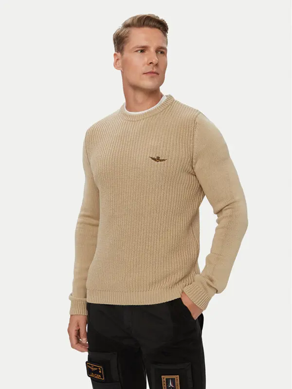 aeronautica militare Aeronautica Militare Džemper 262MA1571UL00409 Bež Regular Fit