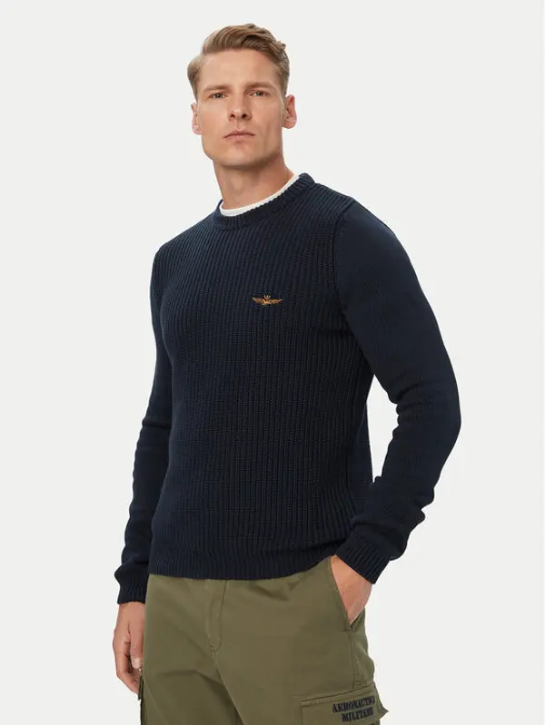 aeronautica militare Aeronautica Militare Džemper 262MA1571UL00409 Tamnoplava Regular Fit
