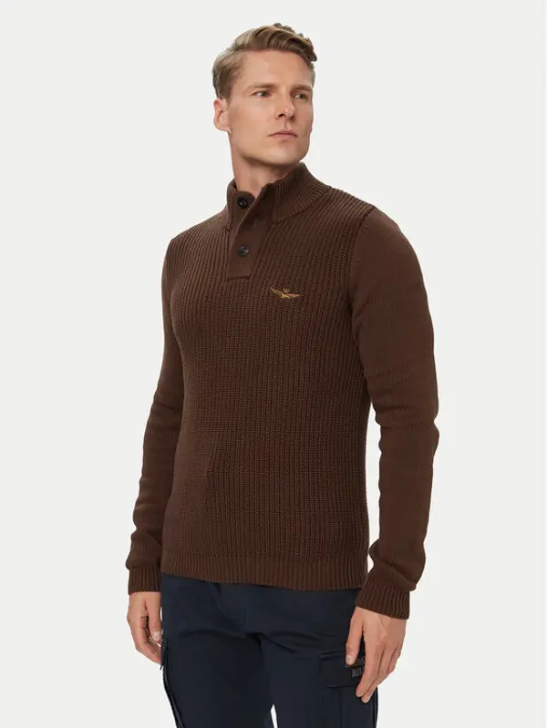 aeronautica militare Aeronautica Militare Džemper 262MA1572UL00409 Smeđa Regular Fit