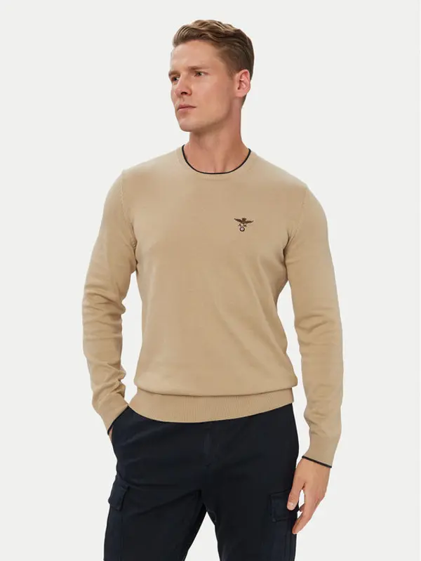 aeronautica militare Aeronautica Militare Džemper 262MA1631UL00506 Bež Regular Fit