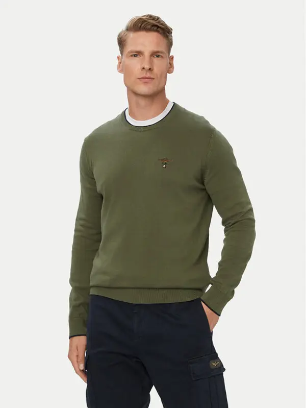 aeronautica militare Aeronautica Militare Džemper 262MA1631UL00506 Kaki Regular Fit