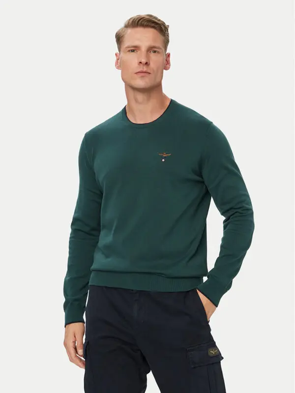 aeronautica militare Aeronautica Militare Džemper 262MA1631UL00506 Zelena Regular Fit