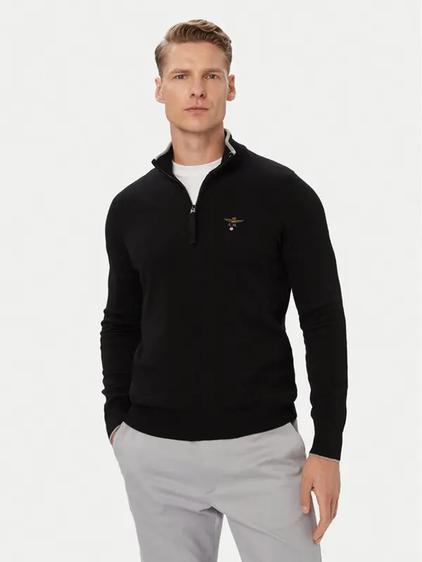 aeronautica militare Aeronautica Militare Džemper 262MA1670UL00506 Crna Regular Fit