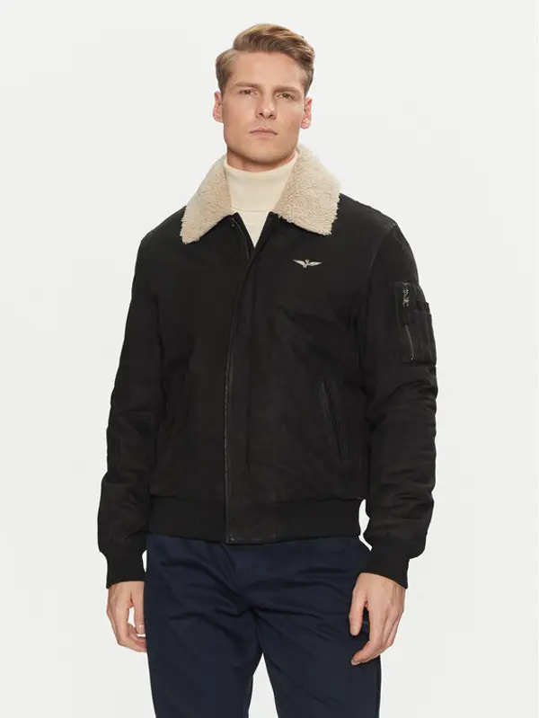 aeronautica militare Aeronautica Militare Jakna od imitacije kože 242PN948PL248 Crna Regular Fit