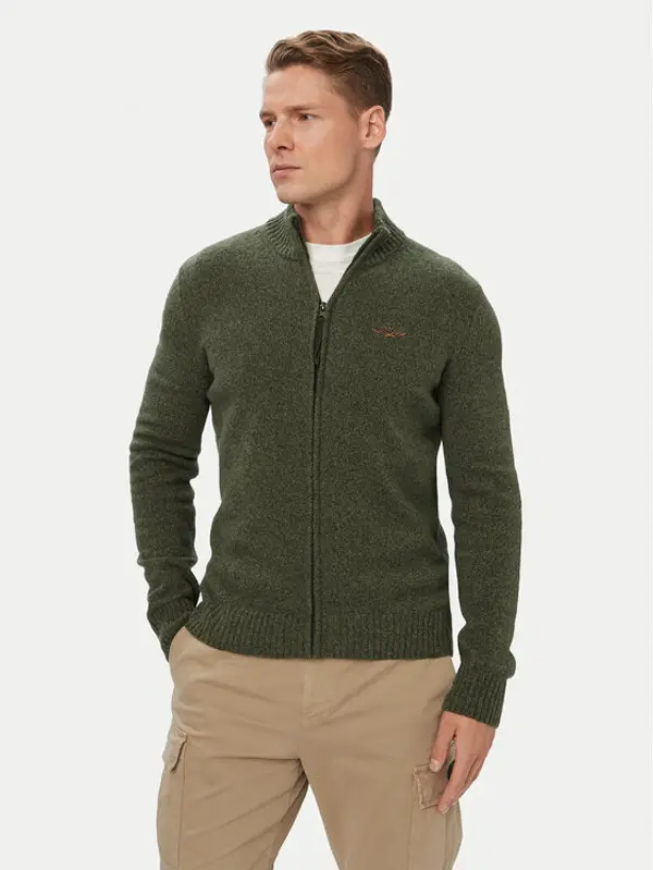 aeronautica militare Aeronautica Militare Kardigan 262MA1646UL00924 Kaki Regular Fit