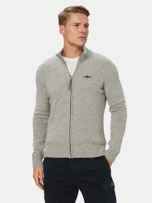 aeronautica militare Aeronautica Militare Kardigan 262MA1646UL00924 Siva Regular Fit