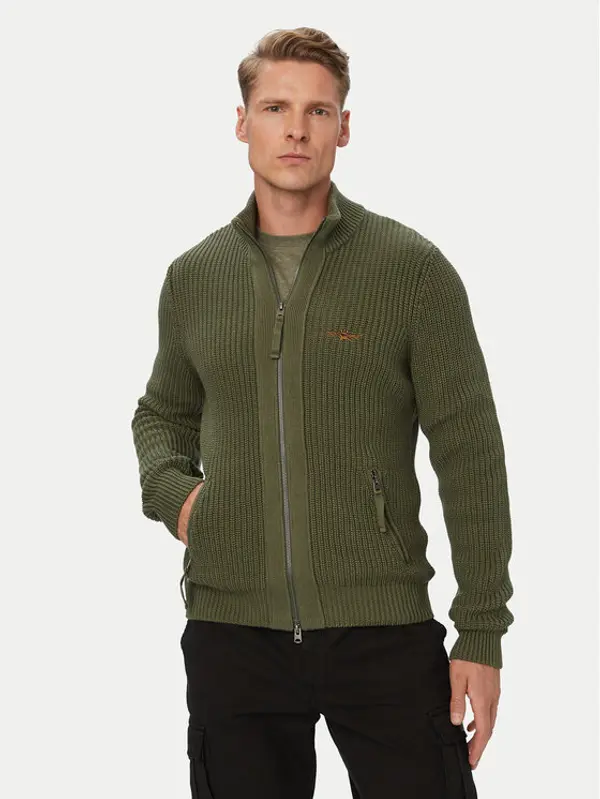 aeronautica militare Aeronautica Militare Kardigan 262MA1664UL00409 Kaki Regular Fit