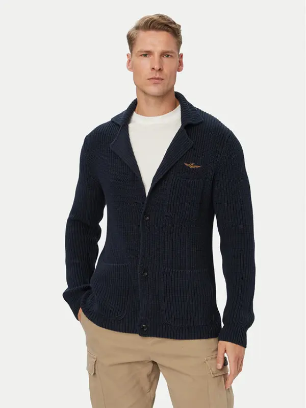 aeronautica militare Aeronautica Militare Kardigan 262MA1666UL00409 Tamnoplava Regular Fit