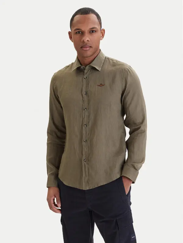 aeronautica militare Aeronautica Militare Košulja 261CA1321UCT03089 Zelena Regular Fit