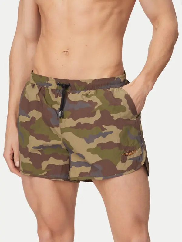 aeronautica militare Aeronautica Militare Kupaće gaće i hlače 261BW0231UCT04312 Tamno zelena Regular Fit
