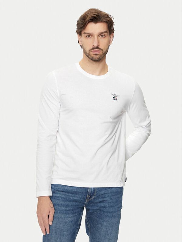 Aeronautica Militare Aeronautica Militare Majica dugih rukava 242TS2305J592 Bijela Regular Fit