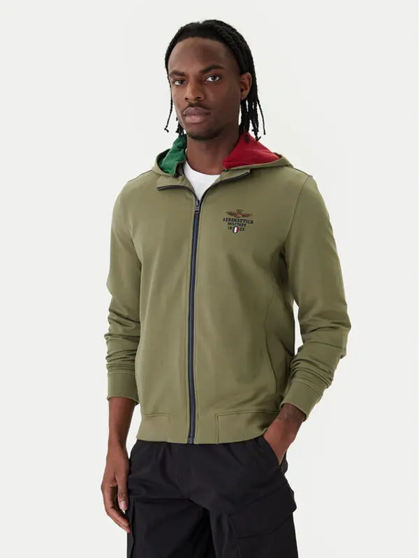 aeronautica militare Aeronautica Militare Majica dugih rukava 261FE2097UF00674 Zelena Regular Fit