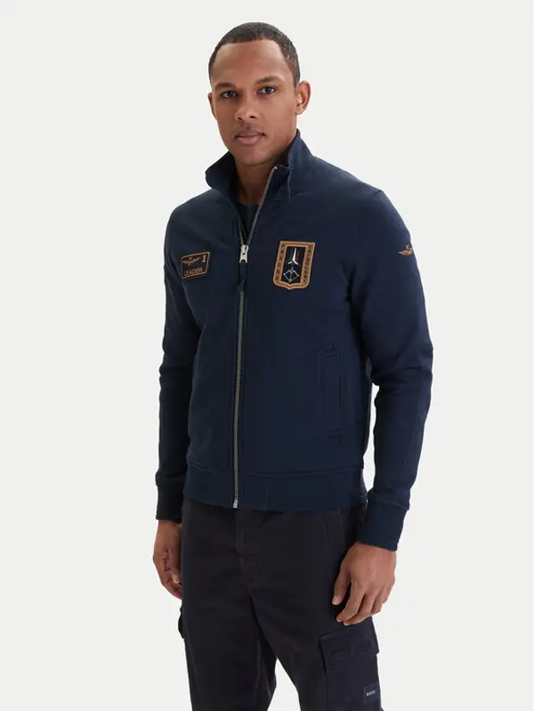aeronautica militare Aeronautica Militare Majica dugih rukava 261FE2102UF00679 Tamnoplava Regular Fit