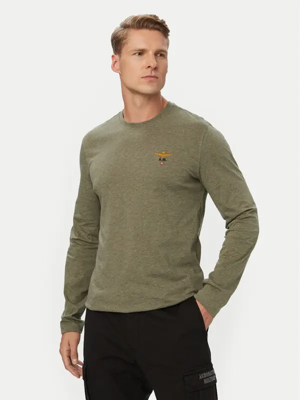 aeronautica militare Aeronautica Militare Majica dugih rukava 262TS2390UJ00372 Zelena Regular Fit
