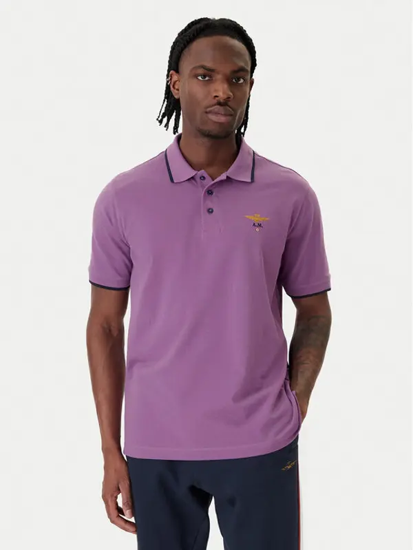 aeronautica militare Aeronautica Militare Polo 261PO1308UP00082 Ljubičasta Regular Fit