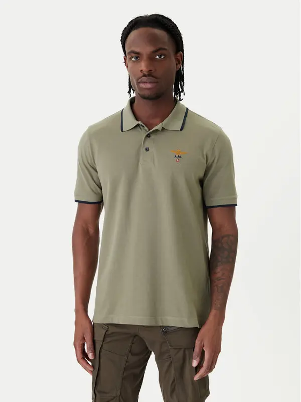 aeronautica militare Aeronautica Militare Polo 261PO1308UP00082 Zelena Regular Fit