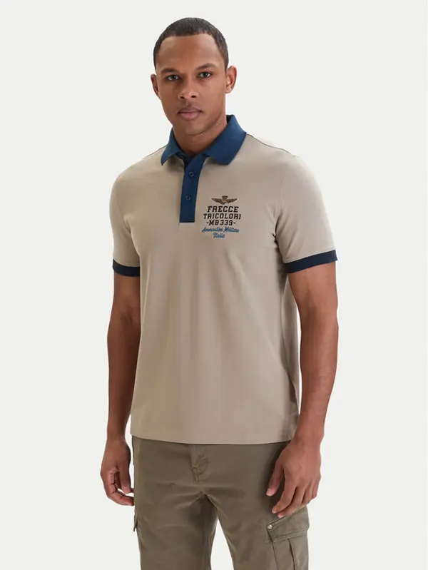 aeronautica militare Aeronautica Militare Polo 261PO1908UP00191 Bež Slim Fit