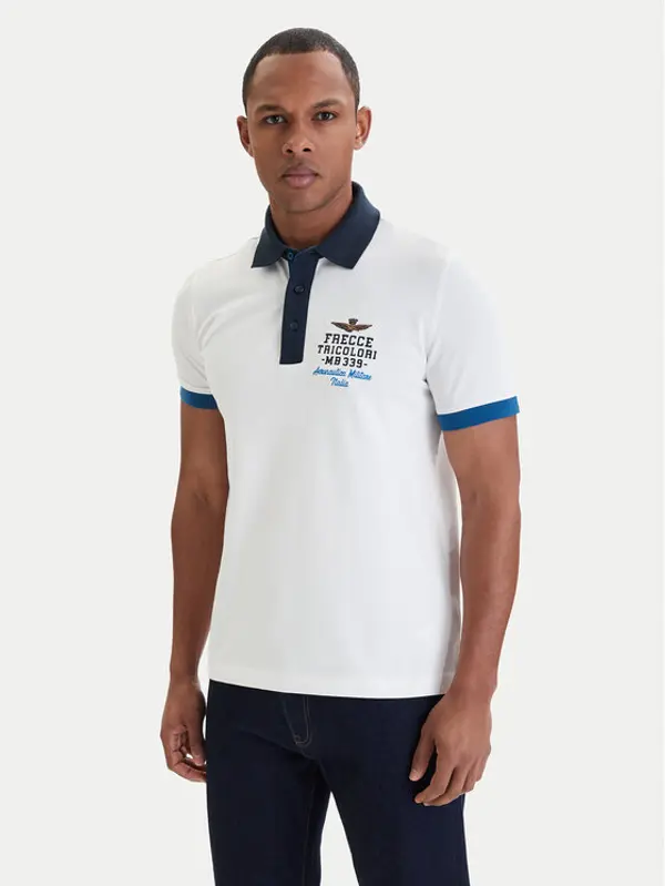 aeronautica militare Aeronautica Militare Polo 261PO1908UP00191 Bijela Slim Fit