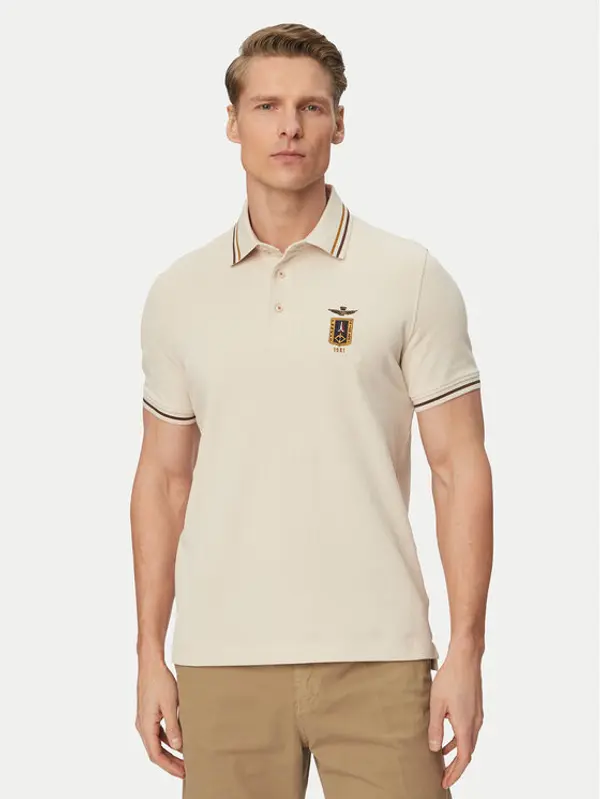 aeronautica militare Aeronautica Militare Polo 261PO1914UP00403 Bež Regular Fit