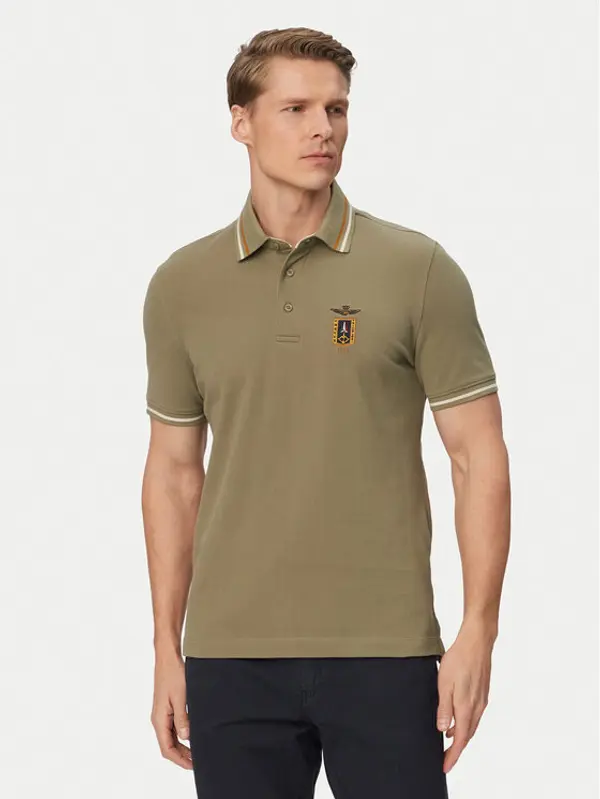 aeronautica militare Aeronautica Militare Polo 261PO1914UP00403 Zelena Regular Fit