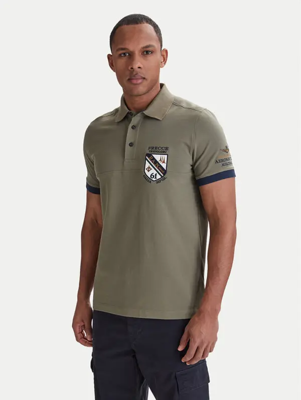 aeronautica militare Aeronautica Militare Polo 261PO1915UP00191 Zelena Regular Fit