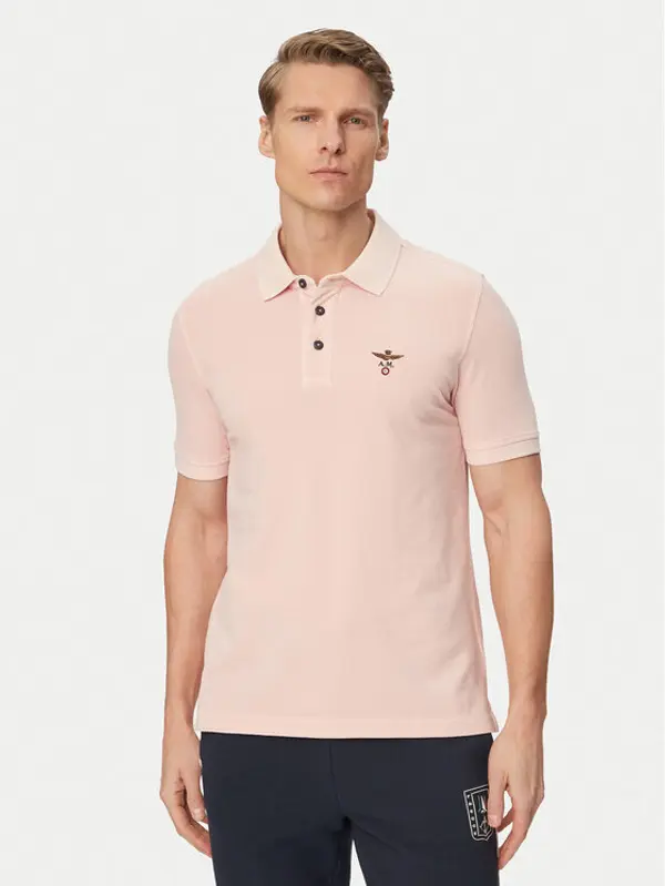 aeronautica militare Aeronautica Militare Polo 261PO1925UP00406 Svijetlo roza Regular Fit