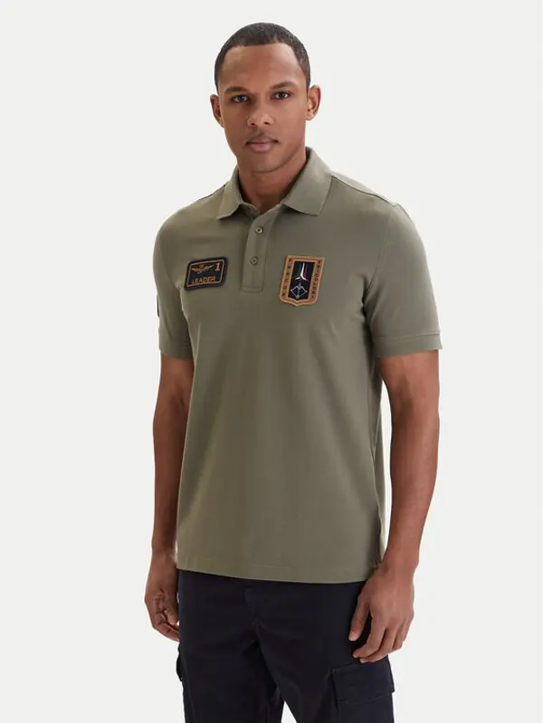 aeronautica militare Aeronautica Militare Polo 261PO1927UP00191 Zelena Regular Fit