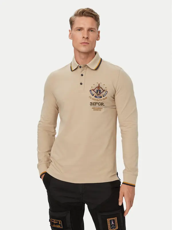 aeronautica militare Aeronautica Militare Polo 262PO1942UP00400 Bež Regular Fit