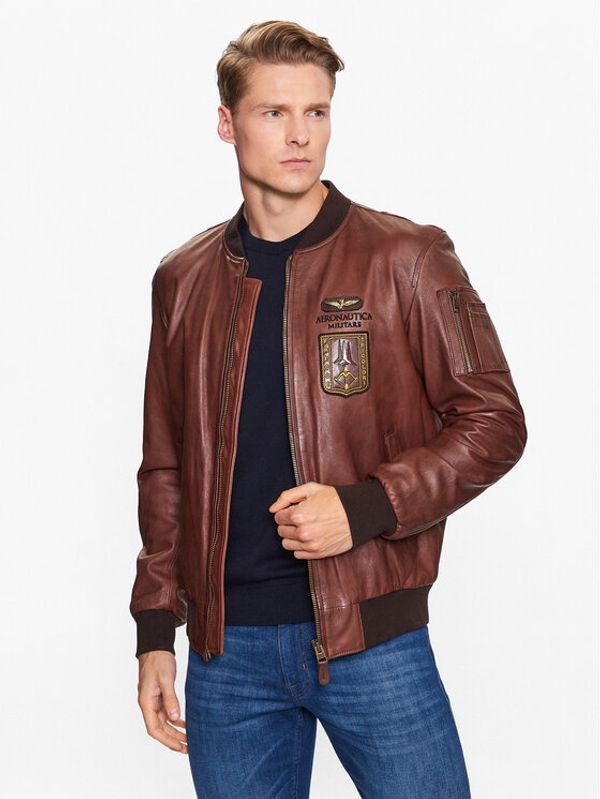 Aeronautica Militare Aeronautica Militare Prijelazna jakna 231PN5026PL183 Smeđa Regular Fit