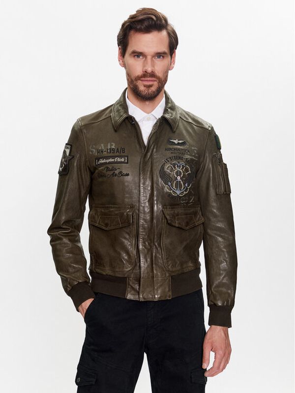 Aeronautica Militare Aeronautica Militare Prijelazna jakna 231PN5027PL183 Smeđa Regular Fit