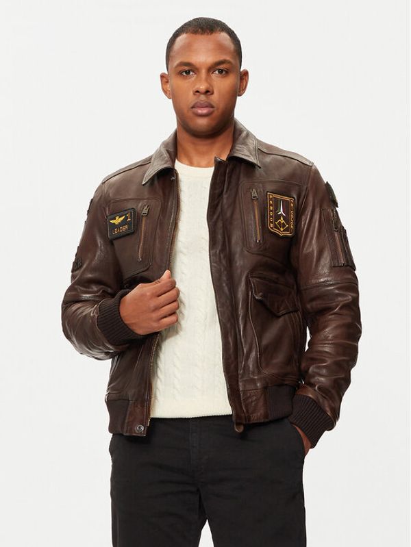 Aeronautica Militare Aeronautica Militare Prijelazna jakna 242PN924PL147 Smeđa Regular Fit