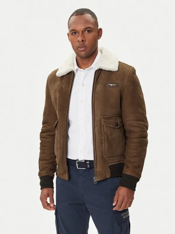 aeronautica militare Aeronautica Militare Prijelazna jakna 252PN0163U100893 Smeđa Regular Fit