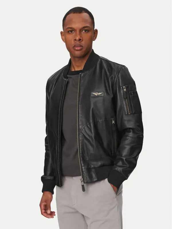 aeronautica militare Aeronautica Militare Prijelazna jakna 261PN5053UPL00320 Crna Regular Fit