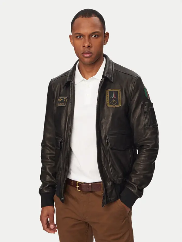 aeronautica militare Aeronautica Militare Prijelazna jakna 261PN5057U100839 Crna Regular Fit