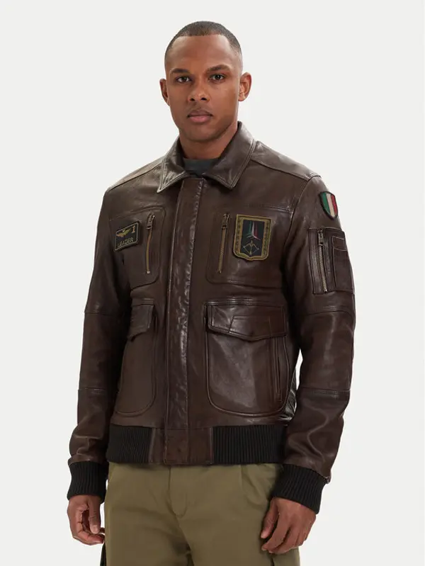 aeronautica militare Aeronautica Militare Prijelazna jakna 261PN5058U100839 Smeđa Regular Fit