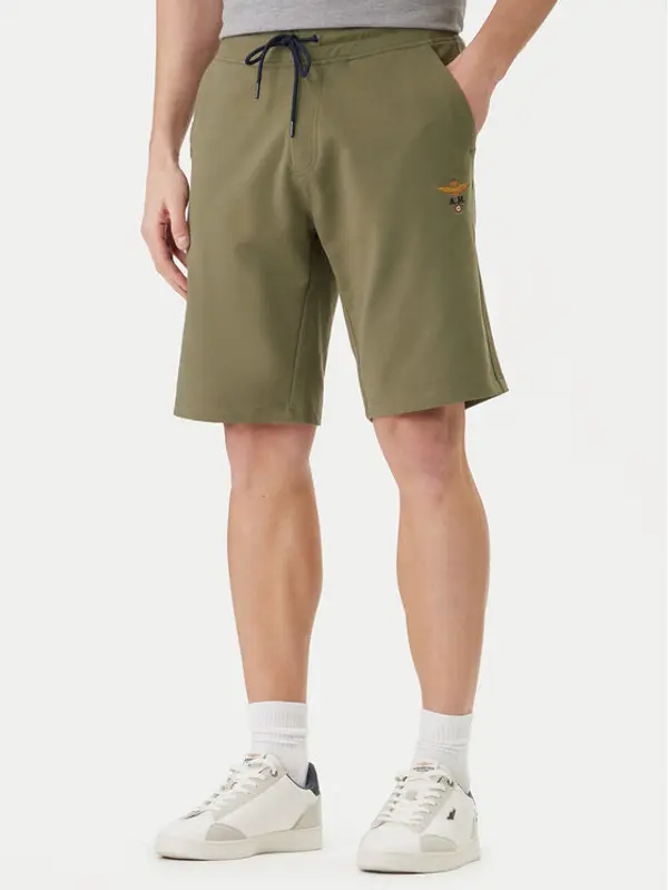 aeronautica militare Aeronautica Militare Sportske kratke hlače 261BF0032UF00674 Zelena Regular Fit
