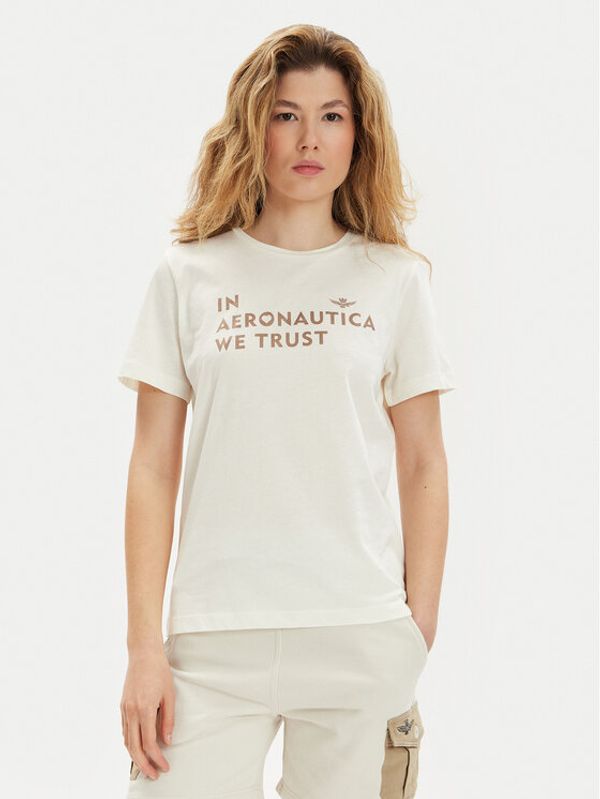 Aeronautica Militare Aeronautica Militare T-shirt 241TS2233DJ510 Bež Regular Fit