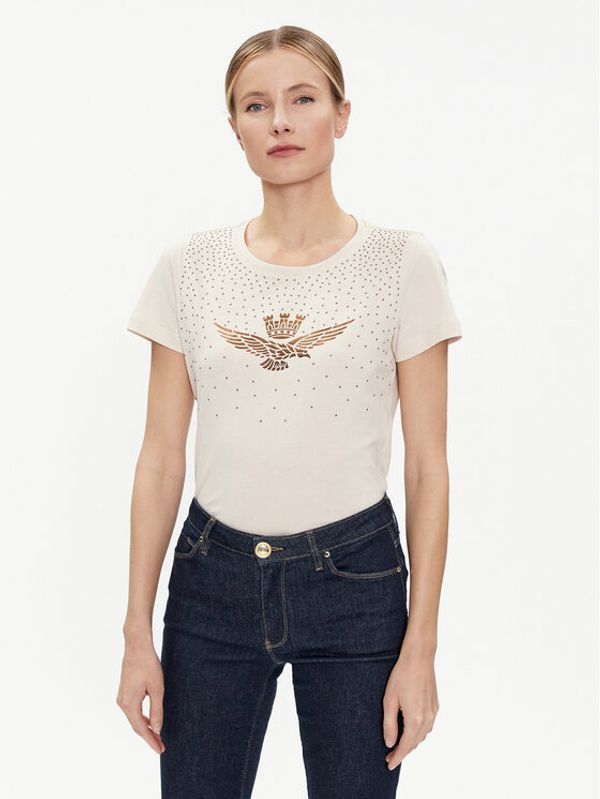 Aeronautica Militare Aeronautica Militare T-shirt 241TS2249DJ638 Écru Slim Fit