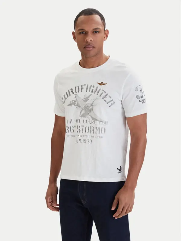 aeronautica militare Aeronautica Militare T-shirt 261TS2525UJ00686 Bijela Regular Fit