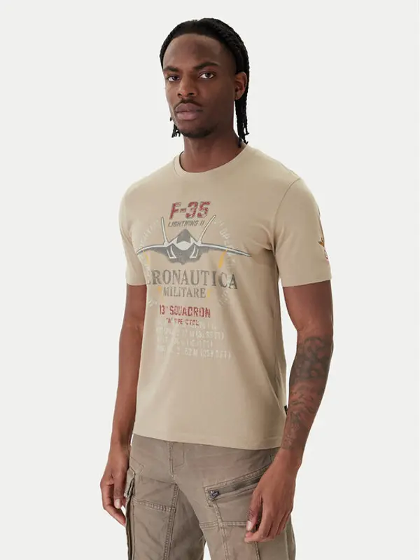 aeronautica militare Aeronautica Militare T-shirt 261TS2536UJ00641 Bež Regular Fit