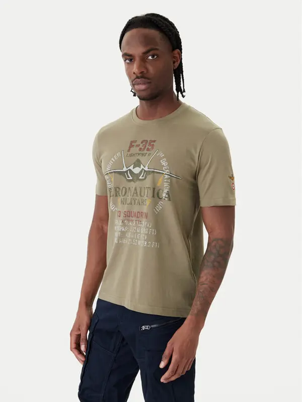 aeronautica militare Aeronautica Militare T-shirt 261TS2536UJ00641 Zelena Regular Fit