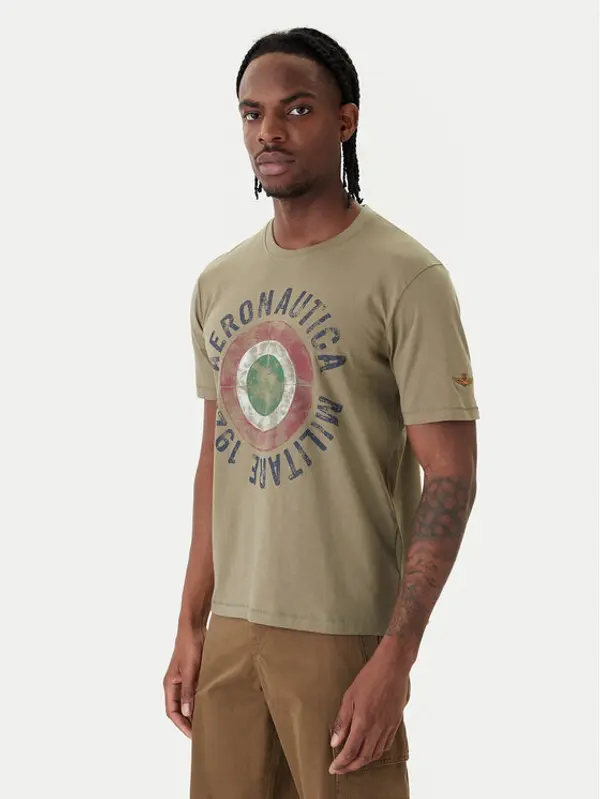 aeronautica militare Aeronautica Militare T-shirt 261TS2538UJ00727 Zelena Regular Fit